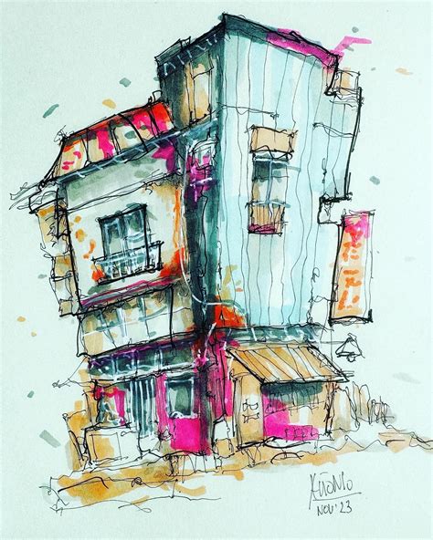 My Project For Course Expressive Architectural Sketching With Colored