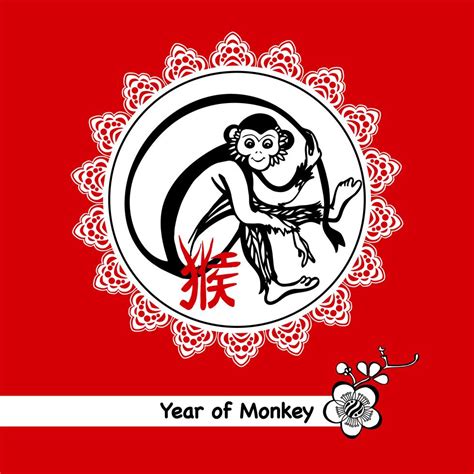 Year Of Monkey Postcard 468284 Vector Art at Vecteezy