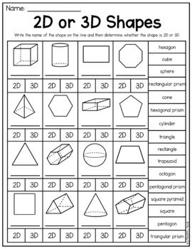 Second Grade 2D And 3D Shapes Worksheets By My Teaching Pal TPT