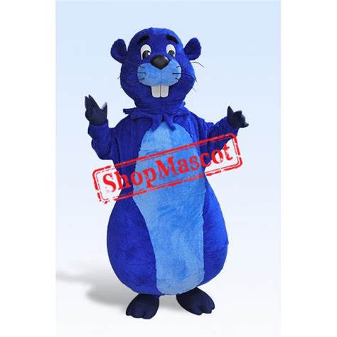 Blue Beaver Mascot Costume