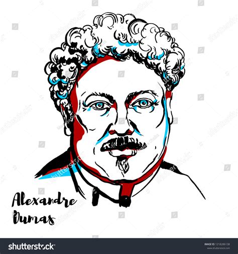 Alexandre Dumas Engraved Vector Portrait Ink Stock Vector (Royalty Free ...