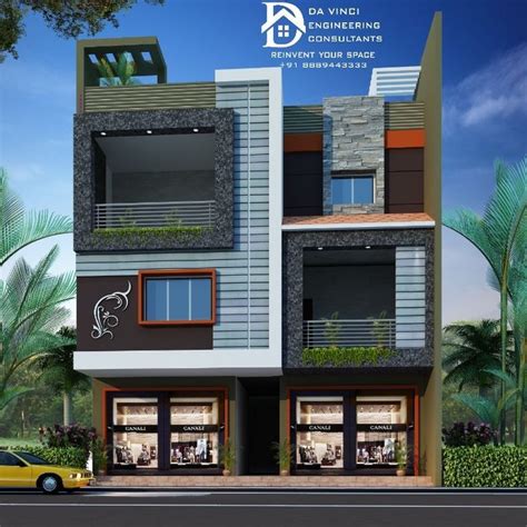 Commercial Cum Residential Elevation Idea By Da Vinci House Two Story