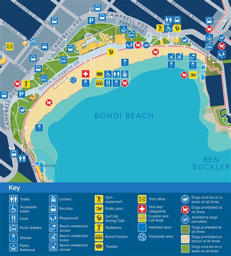 Map of Bondi Beach Sydney | Beach Map