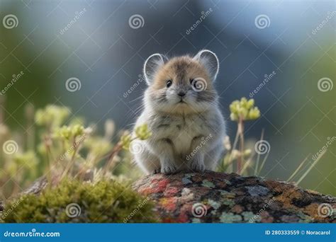 Portrait of Ili Pika in Their Habitat Generative AI Stock Illustration ...