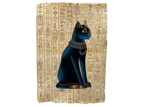 Bastet Papyrus Egypt Cat Wall Art Ancient Black Cat Goddess Bast P