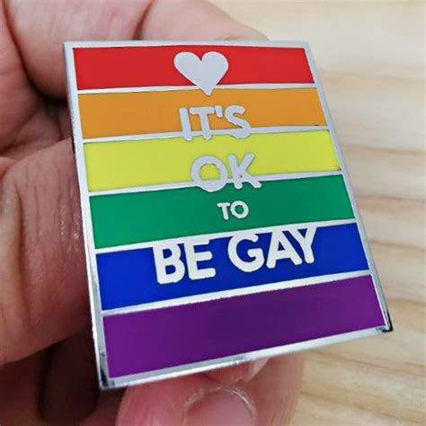 Pride Colors Rainbow Flag Ok To Be Gay Enamel Pin Distinct Pins