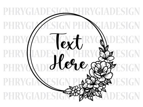 Floral Frame Svg , Circle Frame Svg , Floral Wreath Svg , Monogram ...