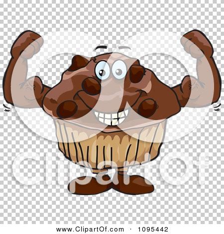 Clipart Strong Protein Chocolate Stud Muffin Flexing Its Bicep Muscles ...