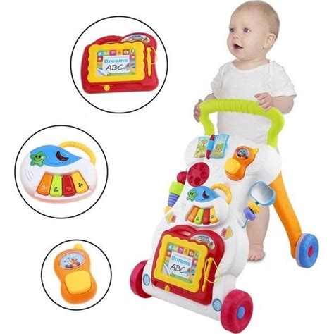 Bébé Enfant Trotteur marcheur Chariot de musique couleur des roues et