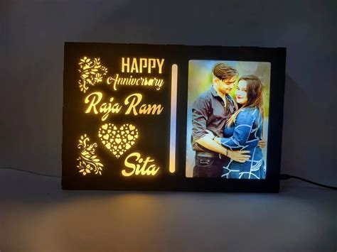 Mdf Black Couple Led Photo Frame For Gift Size L X H Inch At Rs