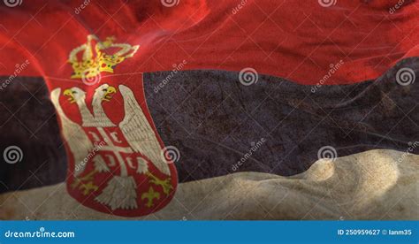 Old Serbia Flag waving stock illustration. Illustration of lebane ...