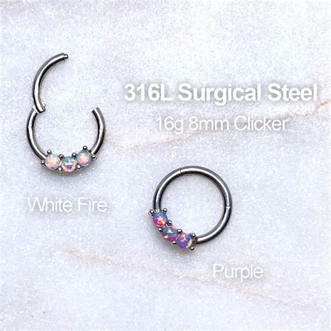 Opal Septum Ring Etsy