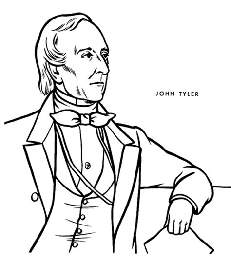 Us President John Tyler Coloring Page And Coloring Book