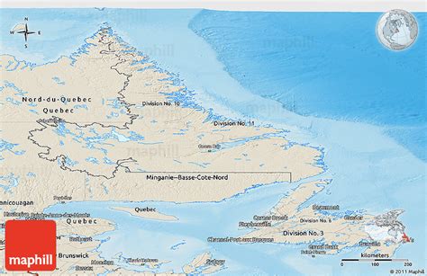 Shaded Relief Panoramic Map Of Newfoundland And Labrador