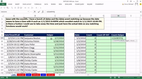 Excel Magic Trick 1163 Countifs For Dates When Dates Have Time Value Too Countif Too Youtube