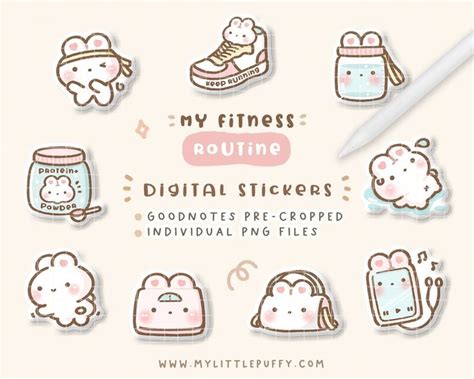 Workout Digital Planner Stickers For Goodnotes Planner Fitness Digital