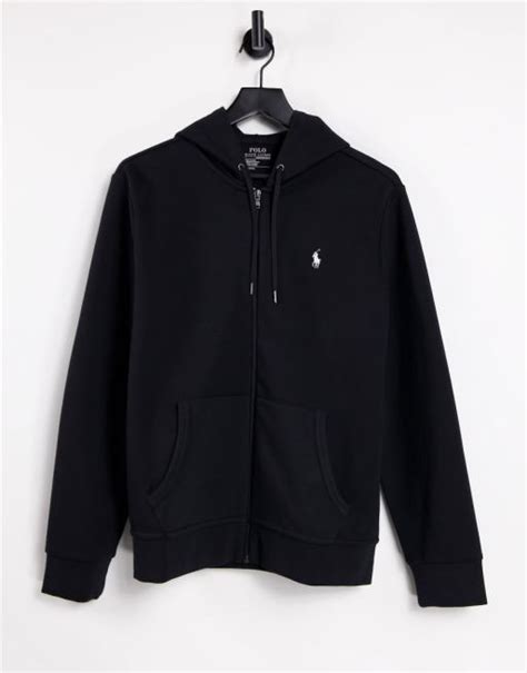 Polo Ralph Lauren Player Logo Full Zip Hoodie In Black Asos