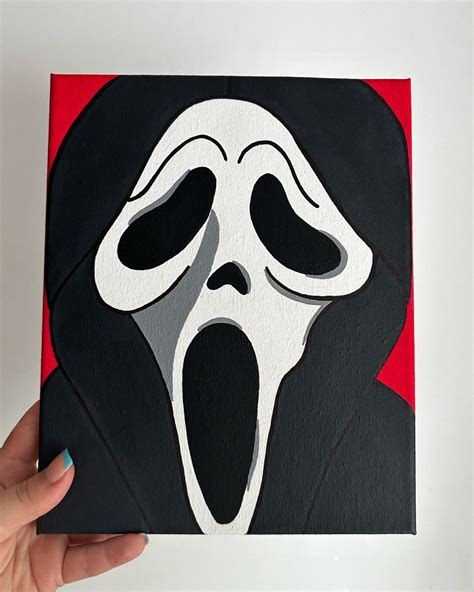 Scream ghost face 😱 in 2024 | Diy canvas art painting, Canvas painting ...