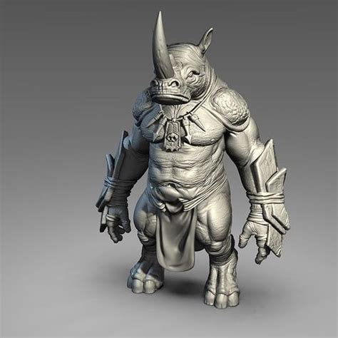 Rhino warrior 3D model 3D printable | CGTrader