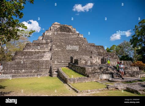 Costa Maya Mexico March Tourists At The Ancient Mayan