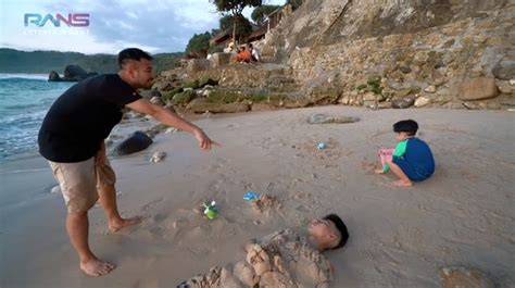 Moments Of Fun Rafathar And Gempi Playing At The Beach Burying Raffi