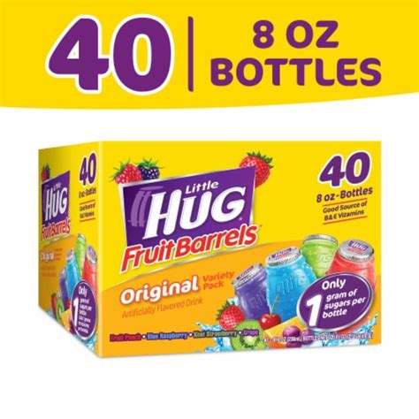 Little HUG Fruit Barrels Original Kids Drinks Variety Pack, 40 bottles ...