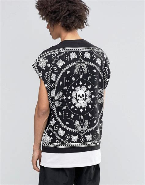 Image 1 Of Asos Super Oversized T Shirt With Bandana Back Print And Hem