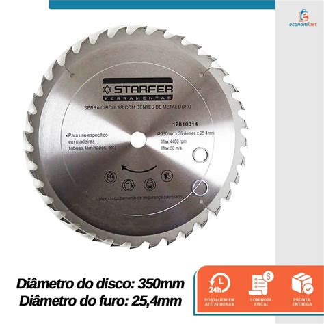 Disco De Serra Circular Widea 350mm X 36 Dentes Starfer