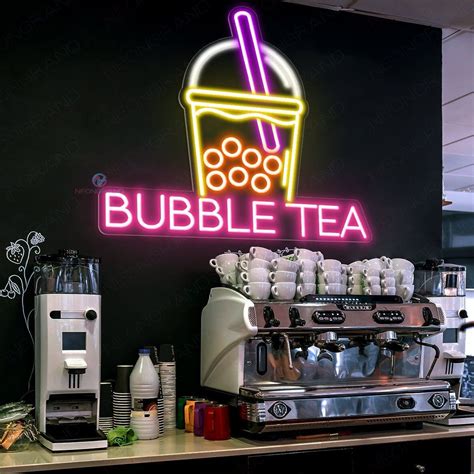 Neon Sign Boba Tea Neon Sign Bubble Tea Neon Signs Neon Light Neon