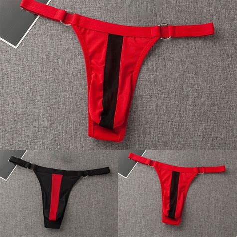 KMDRESS Men Mesh Bulge Pouch G String Thong Bikini Underwear Low Rise T Back Tanga Shopee