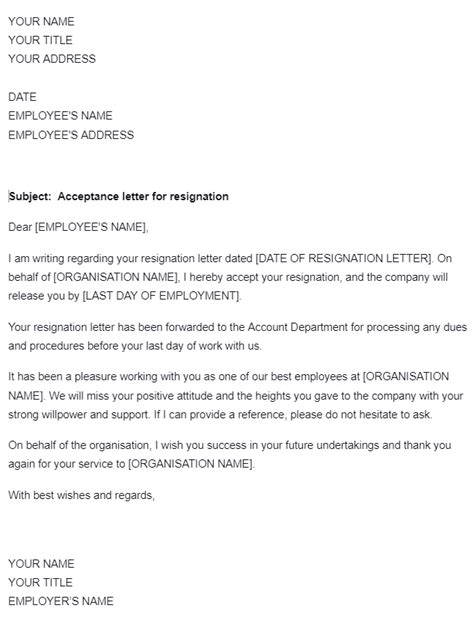 How To Write A Resignation Acceptance Letter With Templates