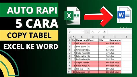 5 Cara Copy Tabel Excel Ke Word Tetap Rapi Pakai Fitur Baru YouTube