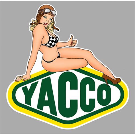 YACCO Pin Up droite Sticker vinyle laminé cafe racer bretagne