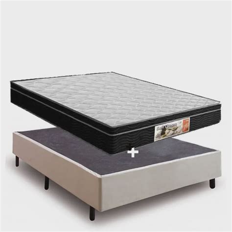 Cama Box Casal Colch O Espuma D Box Suede Bege X X Em