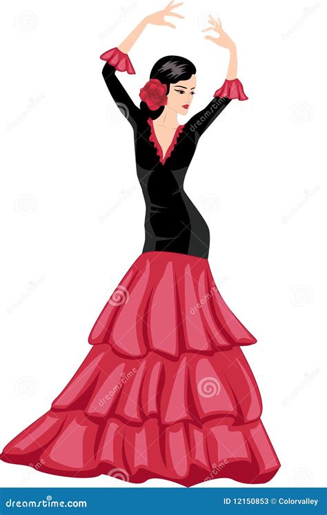 Woman Dancing Spanish Dance Stock Vector - Illustration of beauty ...