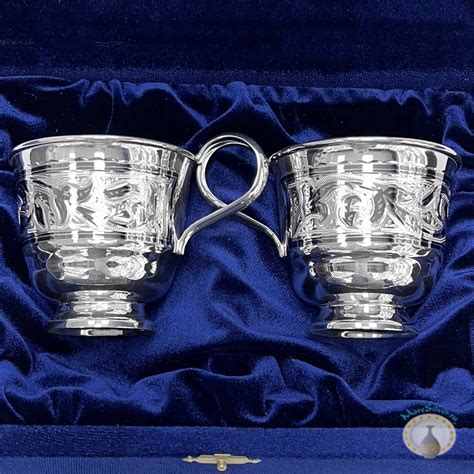 Набор серебряных кружек "Морозко-3" (2 шт) (объем 1 кружки 125 мл ...