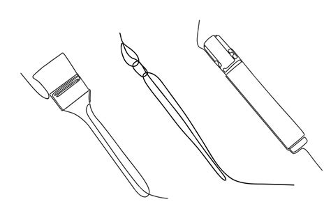 Vector Illustration Of A Marker And Brush Icon With A White Background ...