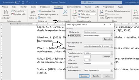 Clase C Mo Insertar Referencias Cruzadas Y Notas Al Pie En Microsoft