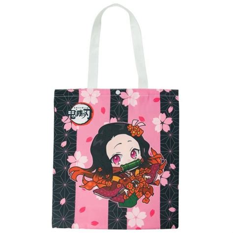 Tote Bag Demon Slayer Nezuko Kamado Fleurs Roses Demon Slayer