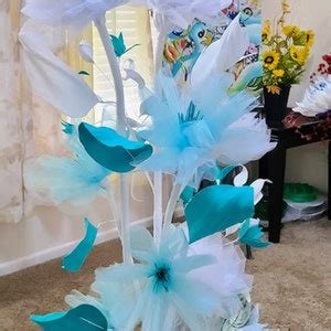 Oversized Turquoise Flower Installation/ /parties/wedding Floral Decor/retail Window Floral ...