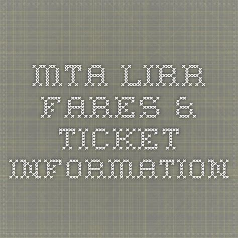 MTA LIRR - Fares & Ticket Information | Metro north railroad, Buy ...