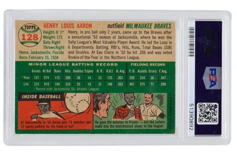 Hank Aaron Topps Rc Psa Pristine Auction