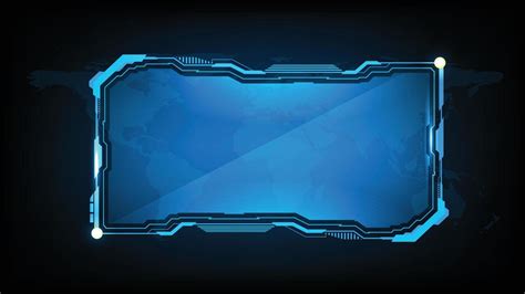 Abstract futuristic background of blue glowing technology sci fi frame ...