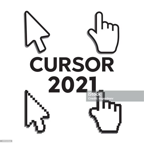 Pixel Cursors Icons Mouse Computer Cursor Stock Illustration Download