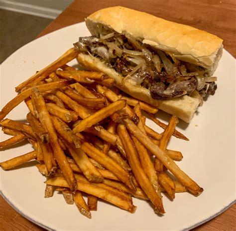 Homemade Cheesesteak And Fries Food