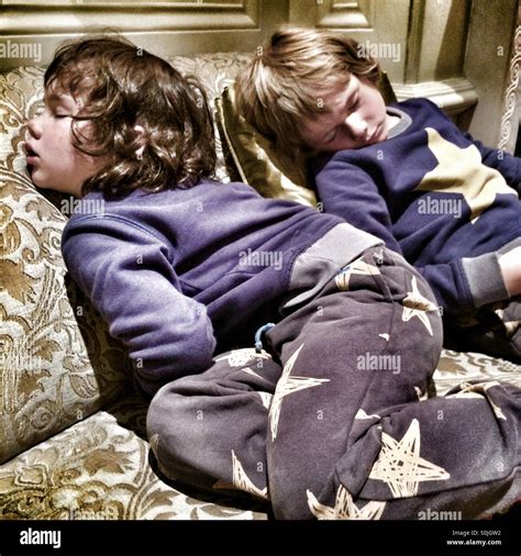 Two sleeping boys four and five years Stock Photo - Alamy