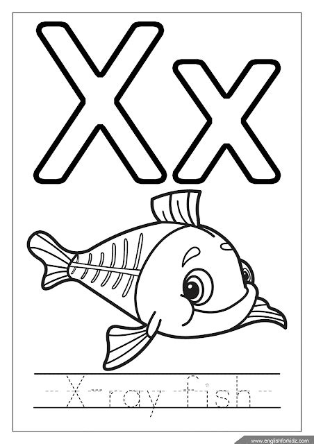 Letter X Worksheets Flash Cards Coloring Pages