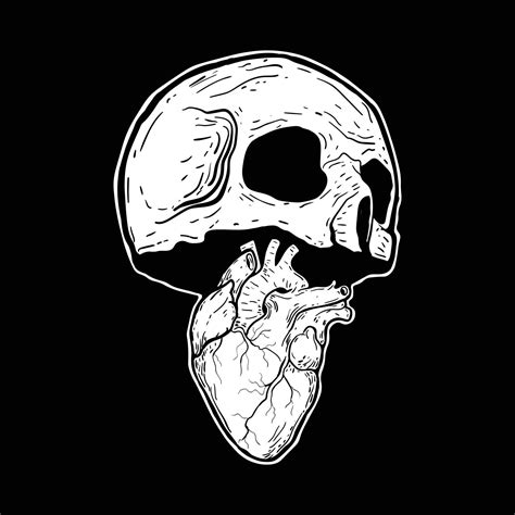 Skull Black And White Whit Hand Drawn Style Vector Illustration 4756540