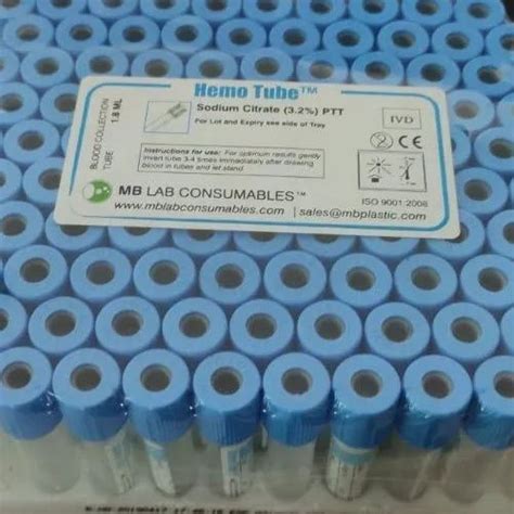 Sodium Citrate Collection Tubes For Clinical Hospital Laboratory At Rs