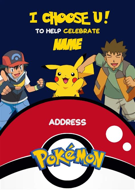 Pokemon Invitation Templates Editable With Ms Word Drevio